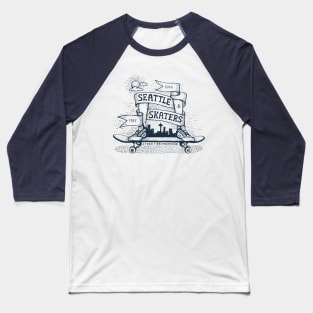 Skateboarding emblem in sketch style Baseball T-Shirt